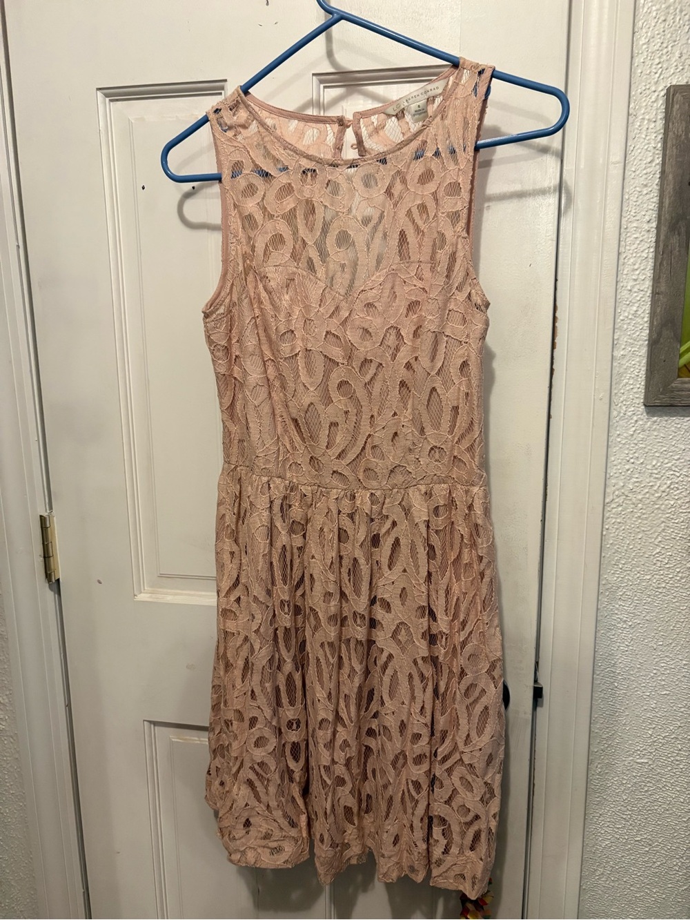 LC Lauren Conrad Sleeveless Lace Mini Dress in Blush